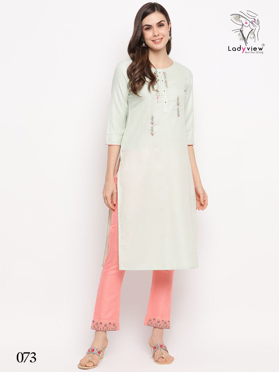 Ladyview Slubby 1 Classic Wear Heavy Magic Slub Embroidery Kurti Collection